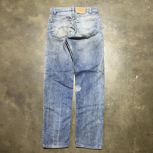 Vintage 80s Levi's 505xx Blue Regular Fit Jeans 30x32 - Picture 3 of 5